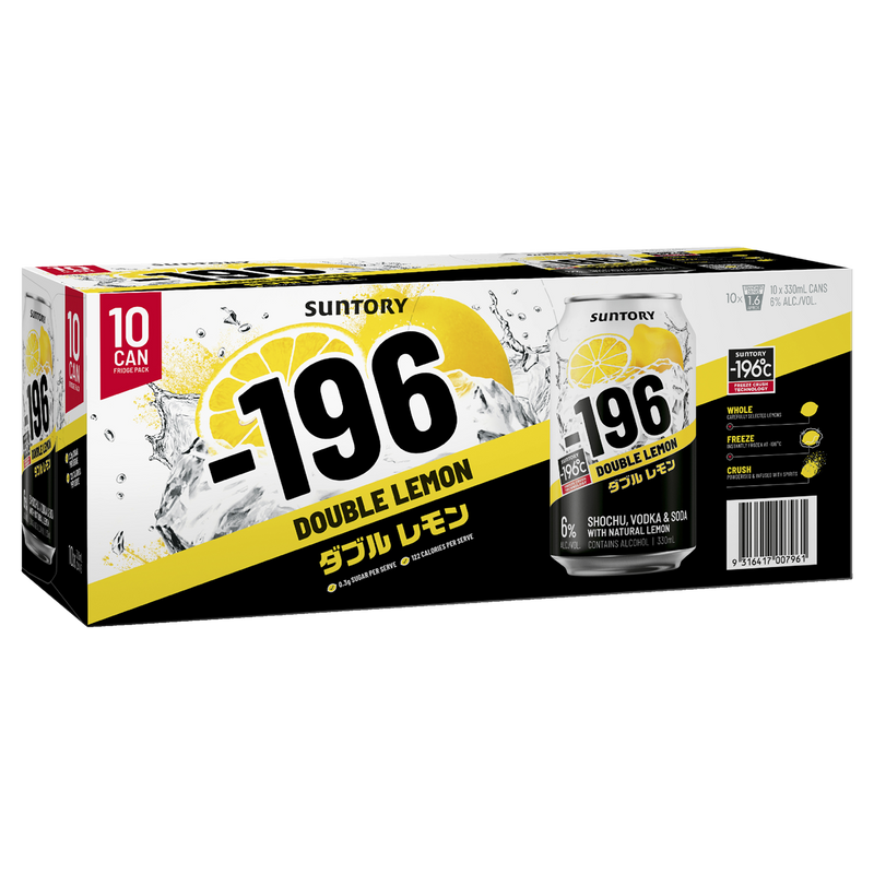 SUNTORY -196 DOUBLE LEMON 10PK CANS