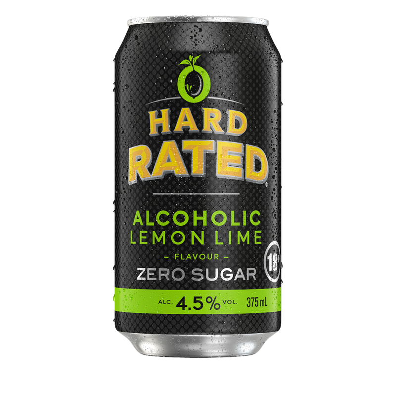 HARD RATED ALCOHOLIC LEMON LIME ZERO SUGAR CANS