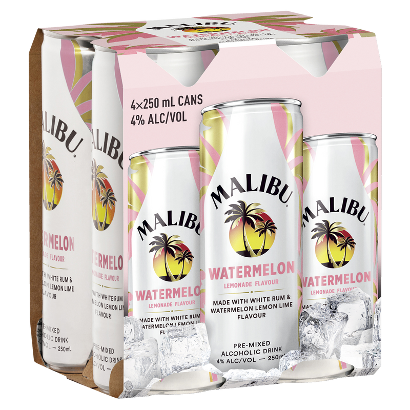 MALIBU WATERMELON LEMON 250ML CANS