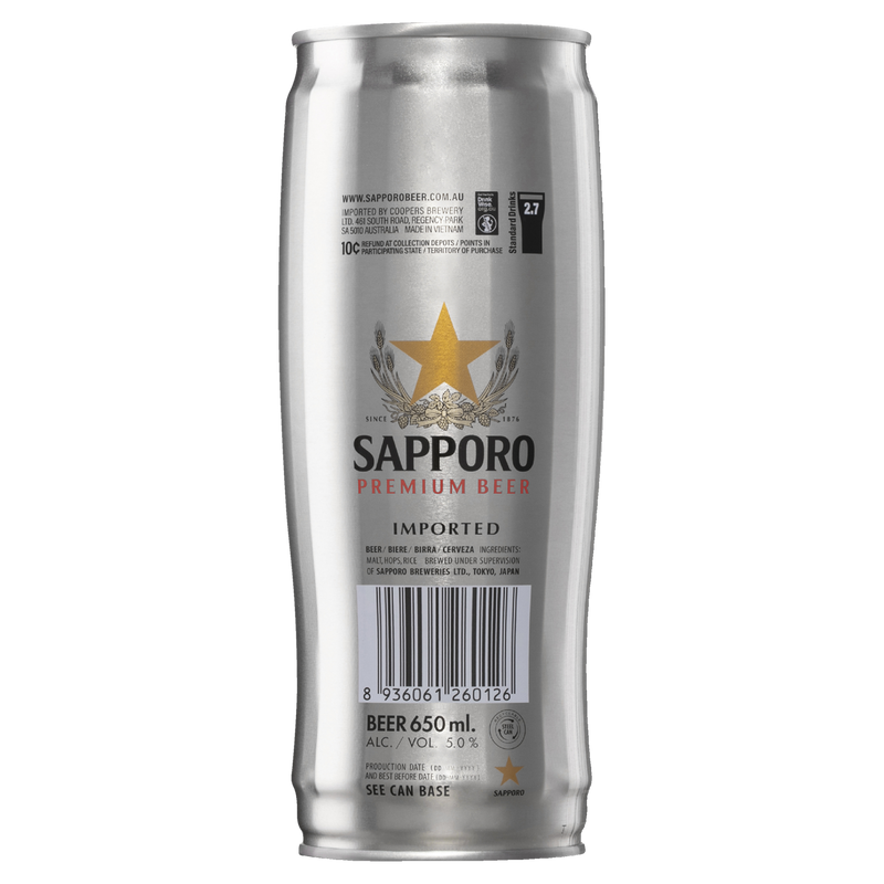 SAPPORO 650ML CANS