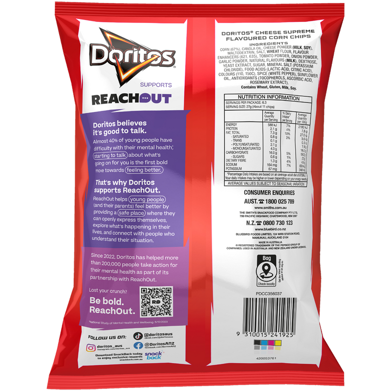 SMITHS DORITOS CHEESE 175g