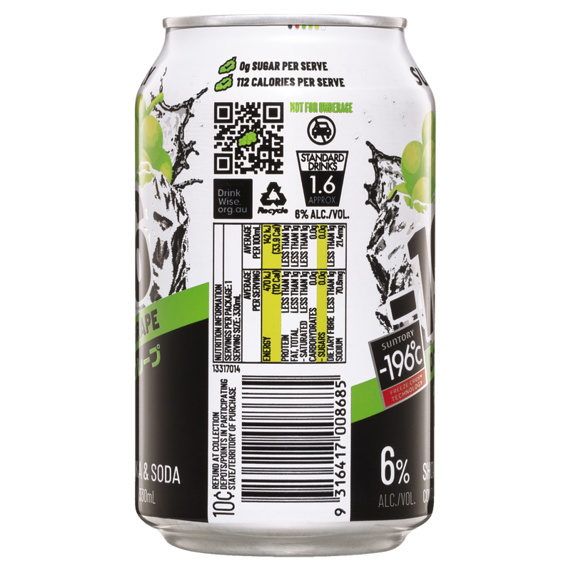 SUNTORY -196 DOUBLE GRAPE CANS