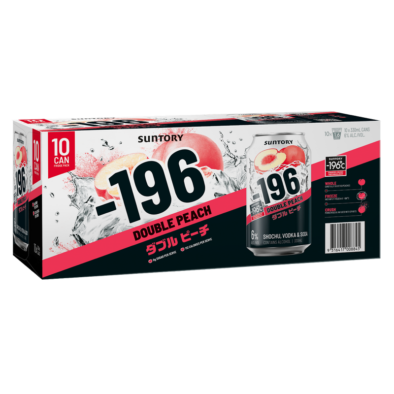 SUNTORY -196 DOUBLE PEACH 10PK CANS
