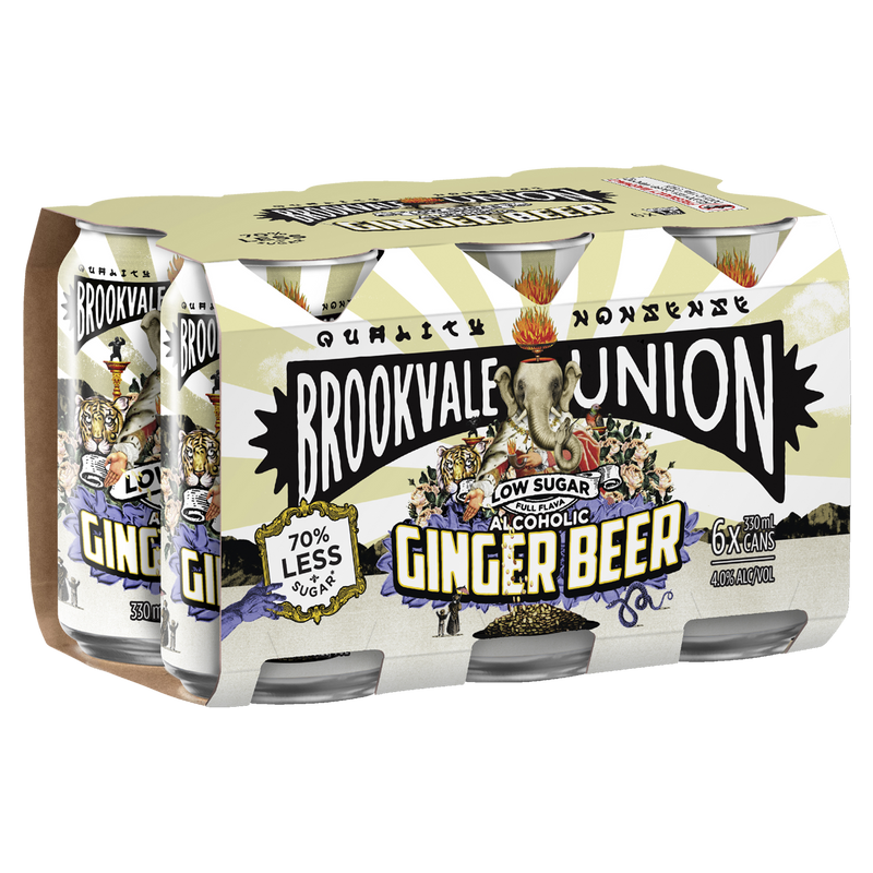 BROOKVALE UNION GINGER BEER LOW SUGAR CAN
