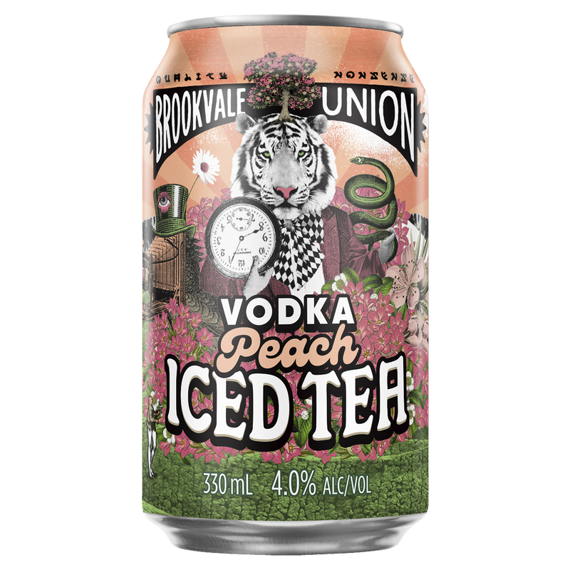 BROOKVALE UNION PEACH ICE TEA VODKA CANS