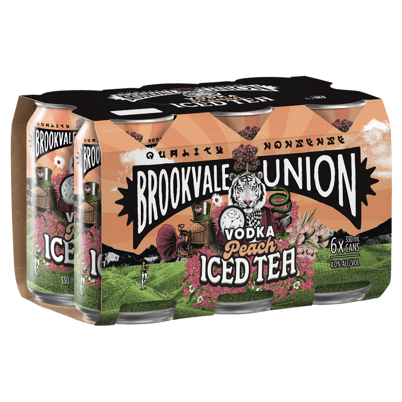 BROOKVALE UNION PEACH ICE TEA VODKA CANS