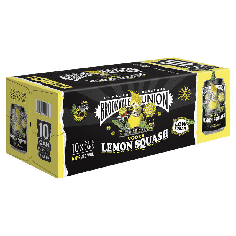 BROOKVALE UNION VODKA LEMON SQUASH CANS 10PK