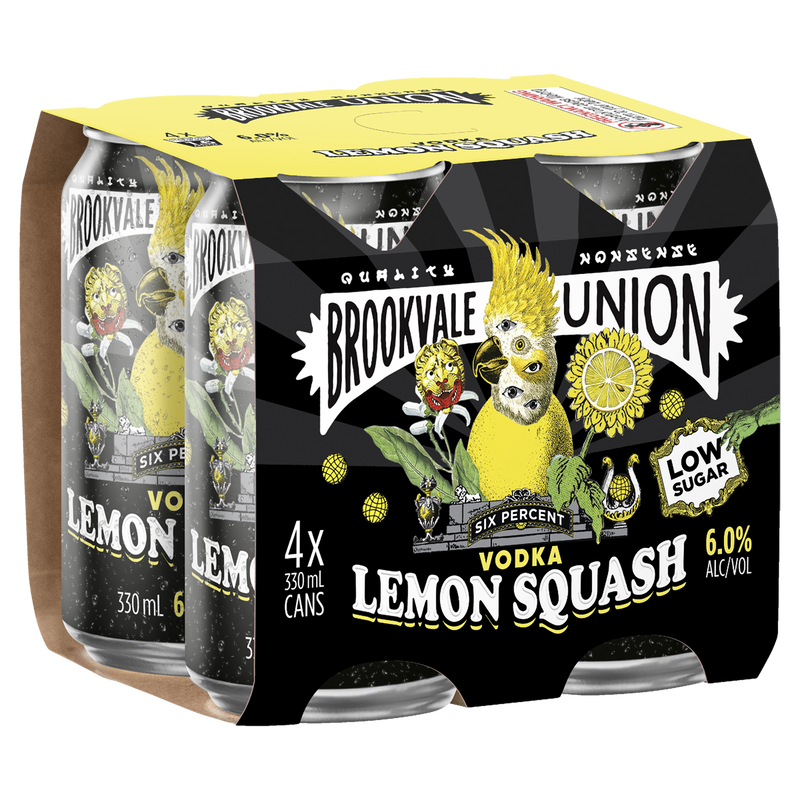 BROOKVALE UNION VODKA LEMON SQUASH 6% CANS