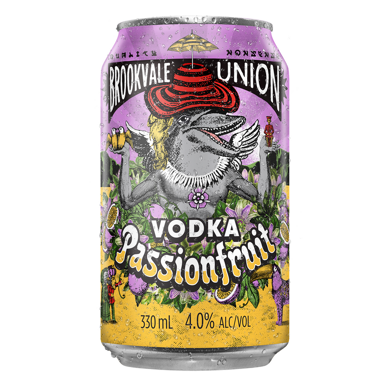 BROOKVALE UNION VODKA PASSIONFRUIT CANS