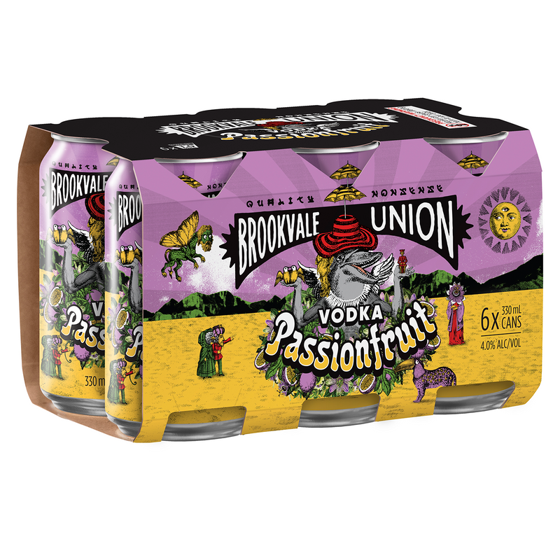 BROOKVALE UNION VODKA PASSIONFRUIT CANS