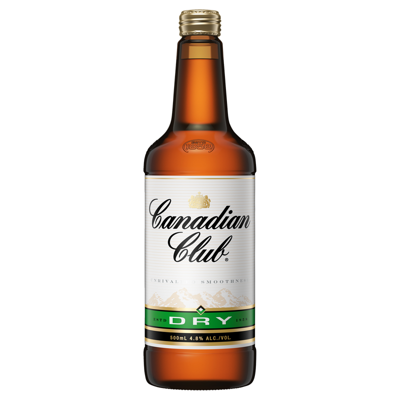 CANADIAN CLUB & DRY 4.8% 500ML BOTTLES