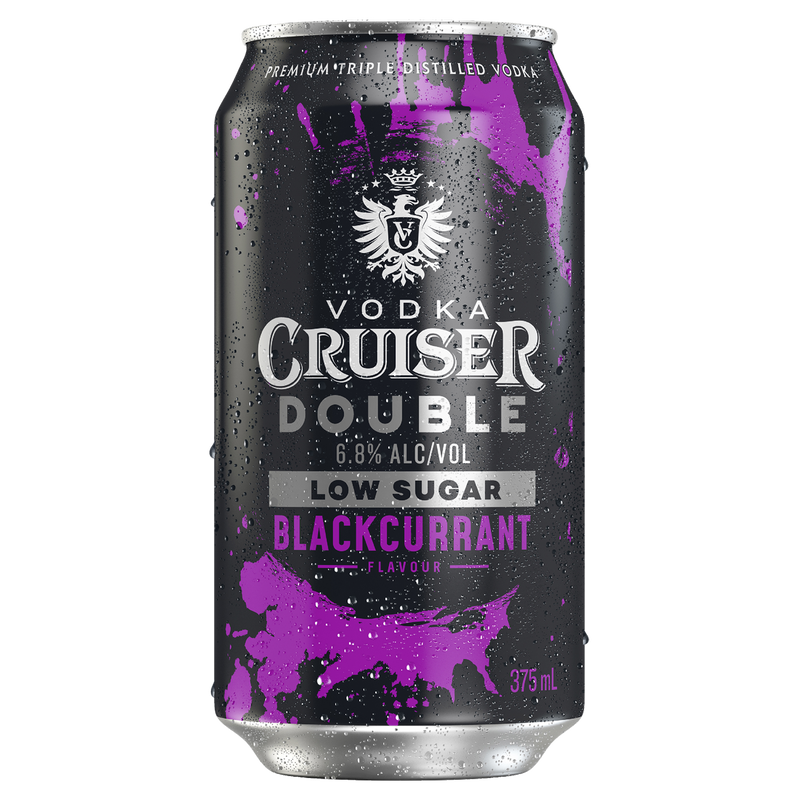 CRUISER DOUBLE BLACKCURRANT LOW SUGAR CANS