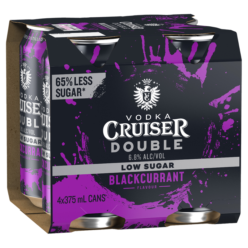 CRUISER DOUBLE BLACKCURRANT LOW SUGAR CANS