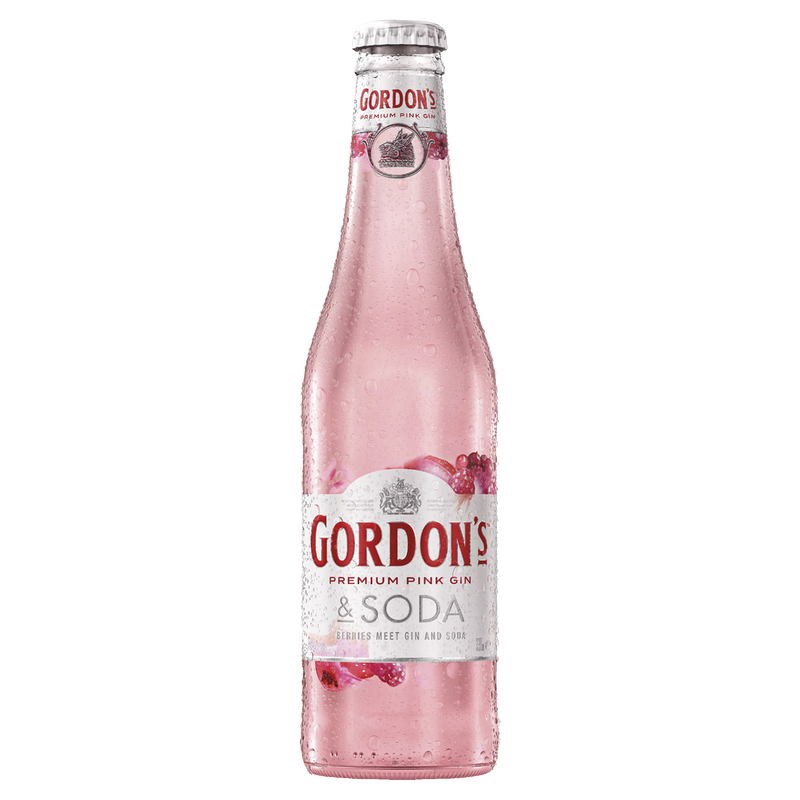 GORDONS PINK GIN & SODA BOTTLES
