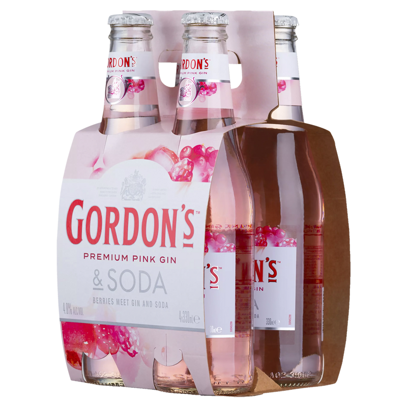 GORDONS PINK GIN & SODA BOTTLES