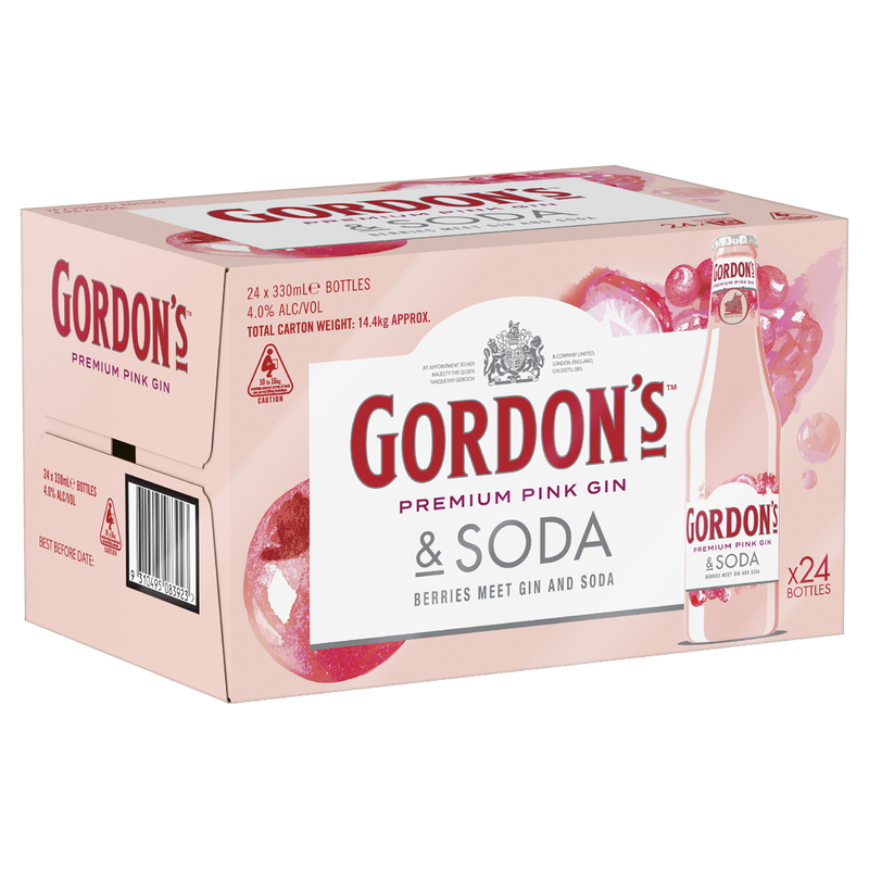 GORDONS PINK GIN & SODA BOTTLES