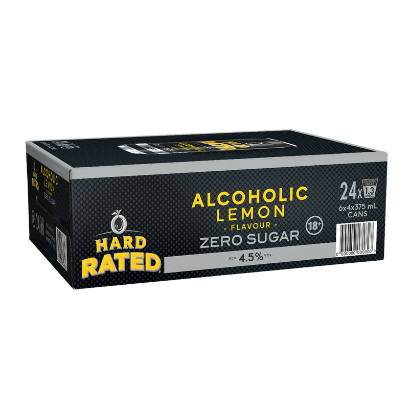 HARD RATED ALCOHOLIC LEMON ZERO SUGAR CANS