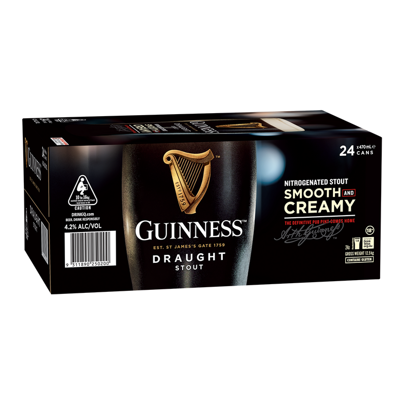 GUINNESS DRAUGHT STOUT 470ML CANS