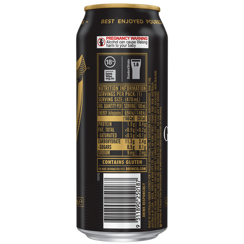 GUINNESS DRAUGHT STOUT 470ML CANS