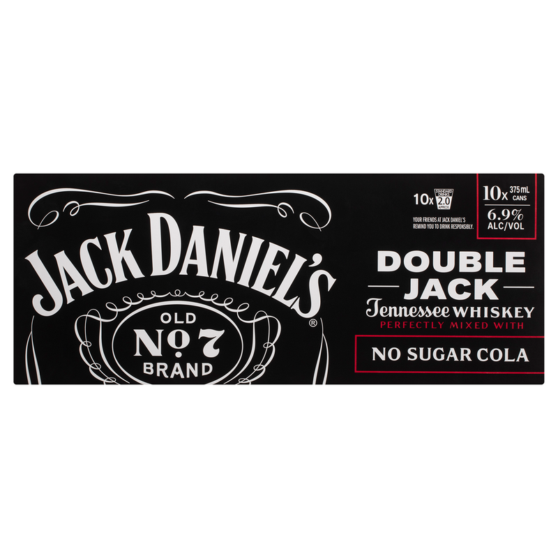 JACK DANIEL'S DOUBLE JACK ZERO SUGAR 10PK