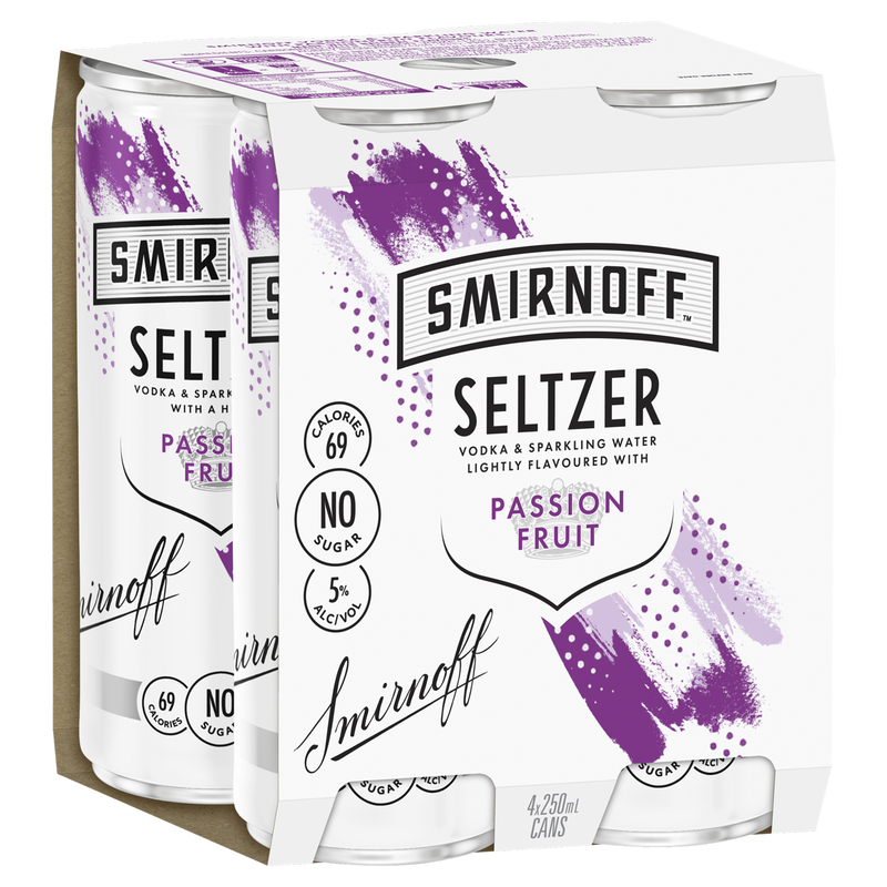 SMIRNOFF SELTZER PASSIONFRUIT CANS