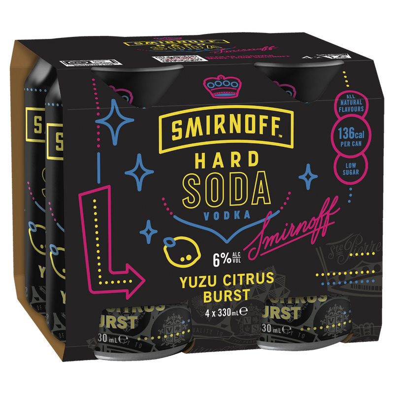 SMIRNOFF SODA YUZU CANS