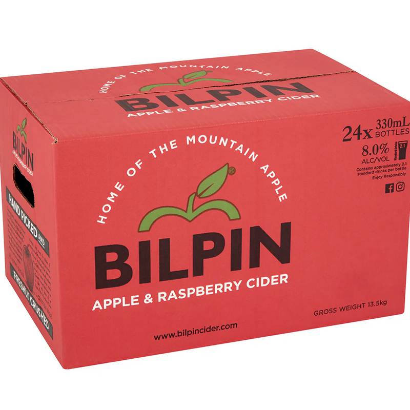 BILPIN NON ALCOHOLIC APPLE RASPBERRY CIDER BOTTLE
