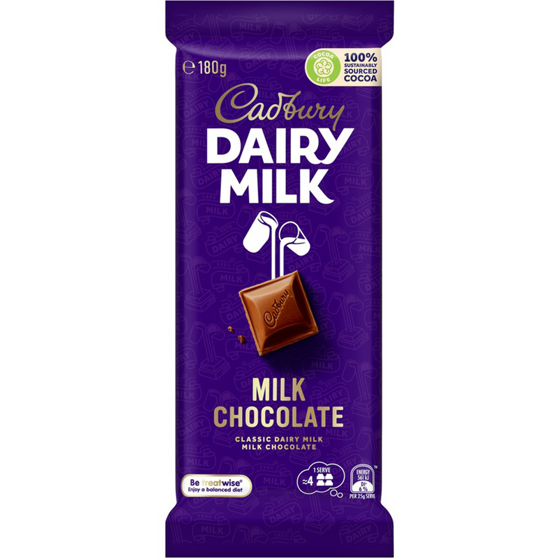 CADBURY DAIRY MILK CHOCOLATE 180G