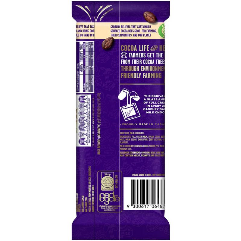 CADBURY DAIRY MILK CHOCOLATE 180G