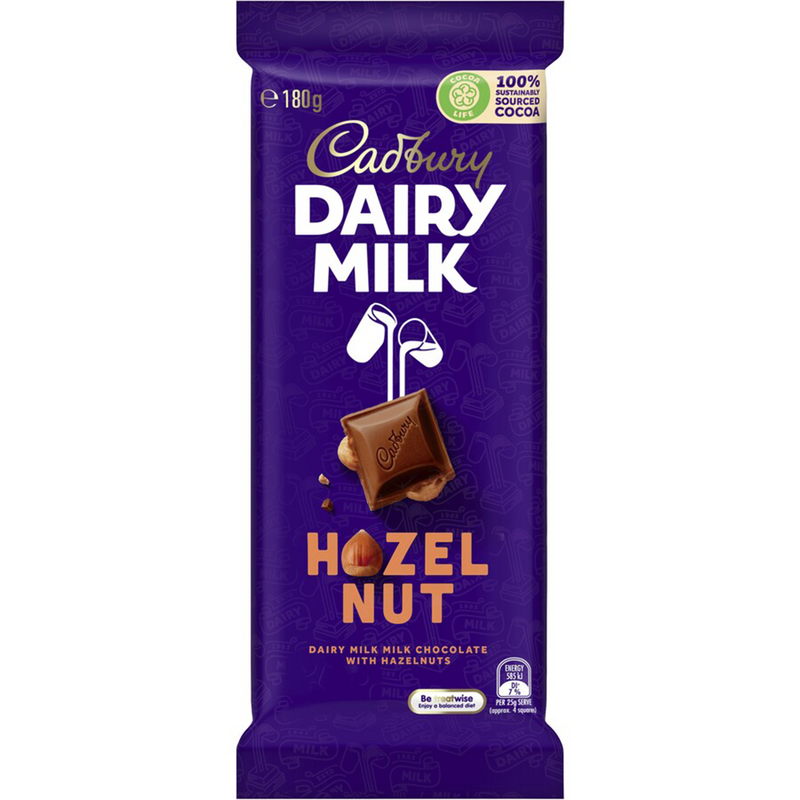 CADBURY DAIRY MILK HAZELNUT CHOCOLATE 180G