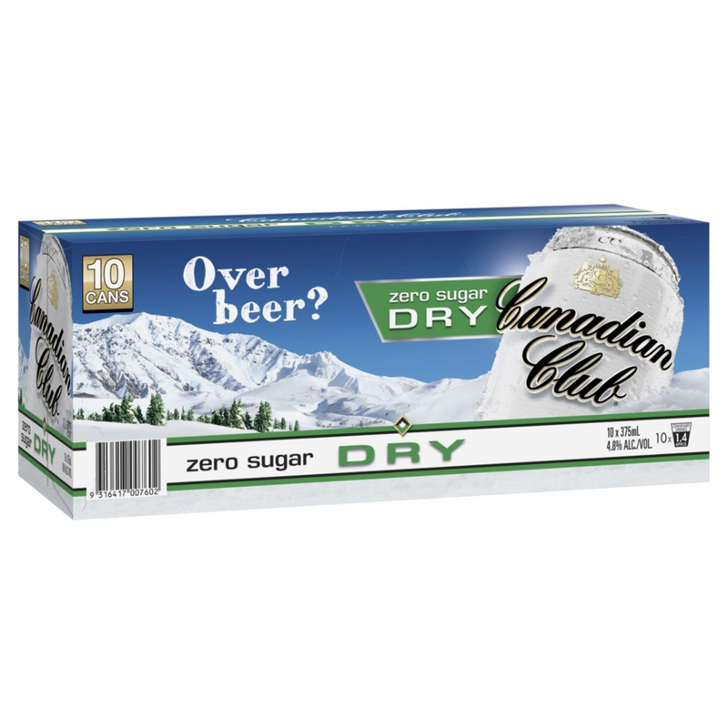 CANADIAN CLUB & DRY ZERO 10PK CANS