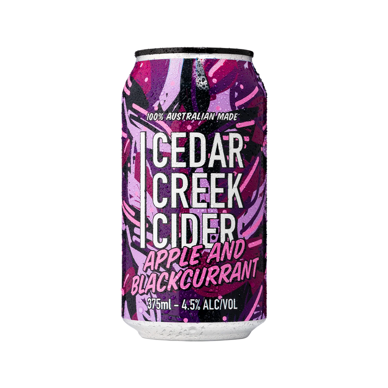 CEDAR CREEK ALCOHOLIC APPLE BLACKCURRANT CIDER CAN