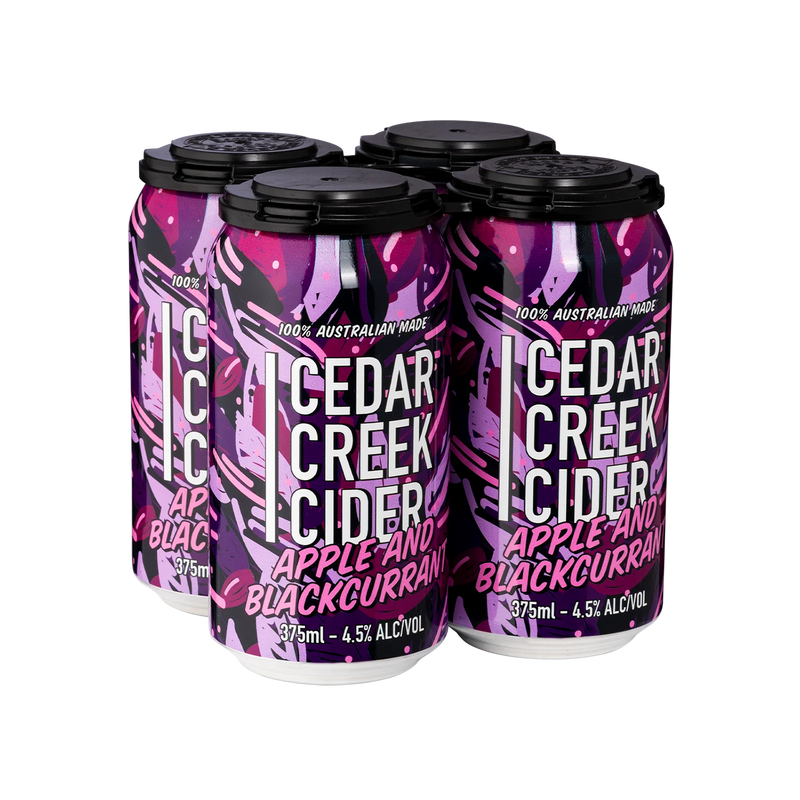 CEDAR CREEK ALCOHOLIC APPLE BLACKCURRANT CIDER CAN