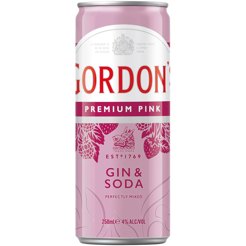GORDONS PINK GIN & SODA CANS