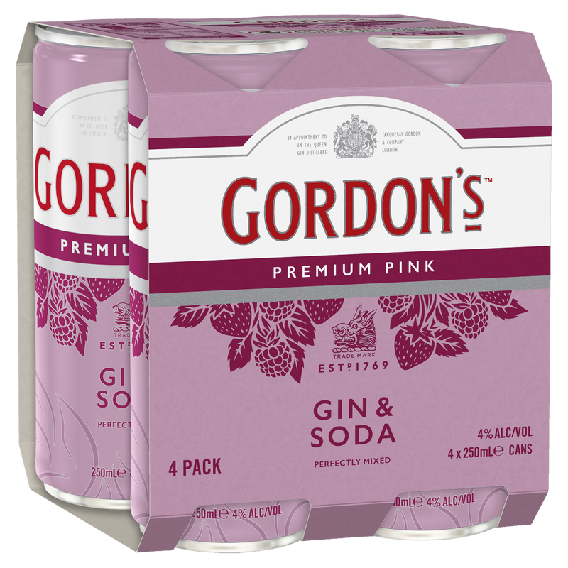 GORDONS PINK GIN & SODA CANS