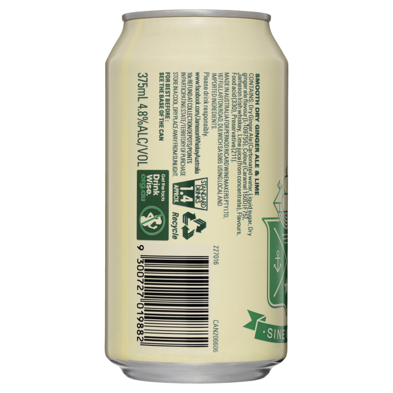 JAMESON DRY & LIME 4.8% CANS