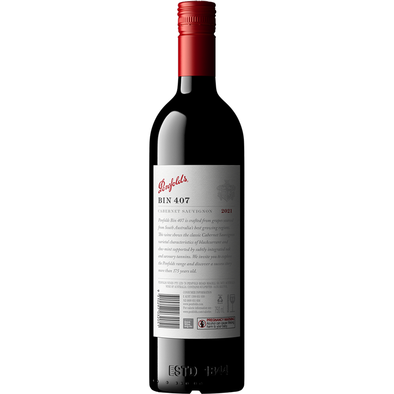 PENFOLDS BIN 407 CAB SAUV 2021