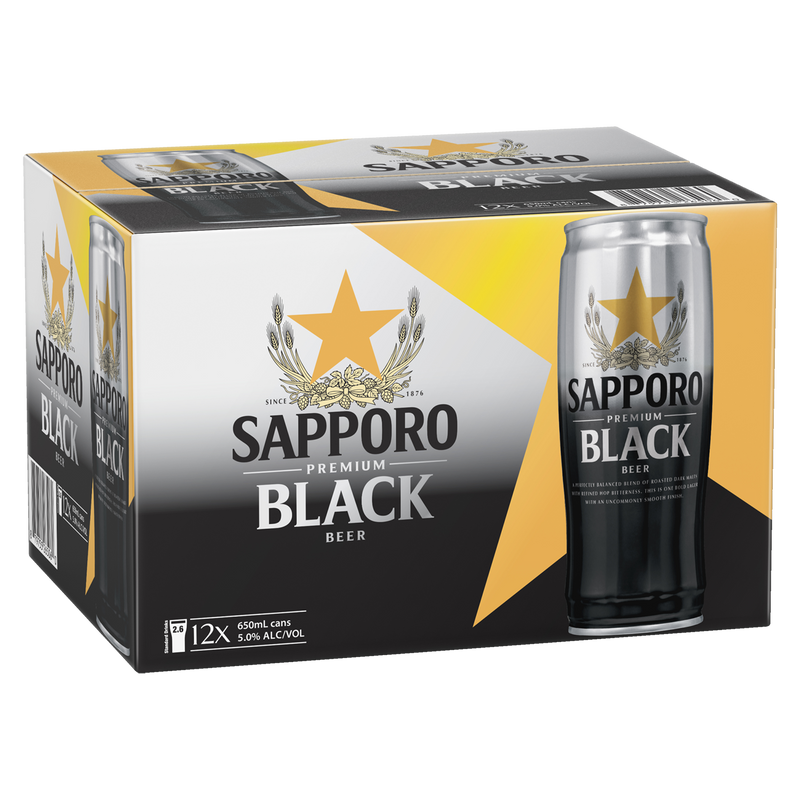 SAPPORO BLACK CAN 650ML
