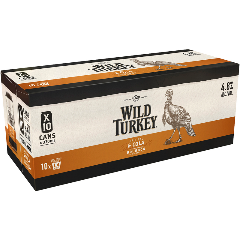WILD TURKEY & COLA 4.8% 10 PACK CANS