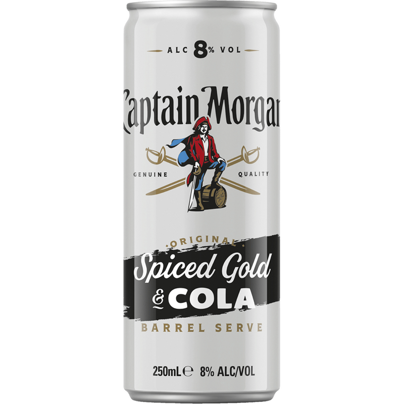 CAPTAIN MORGAN & COLA 8% CANS