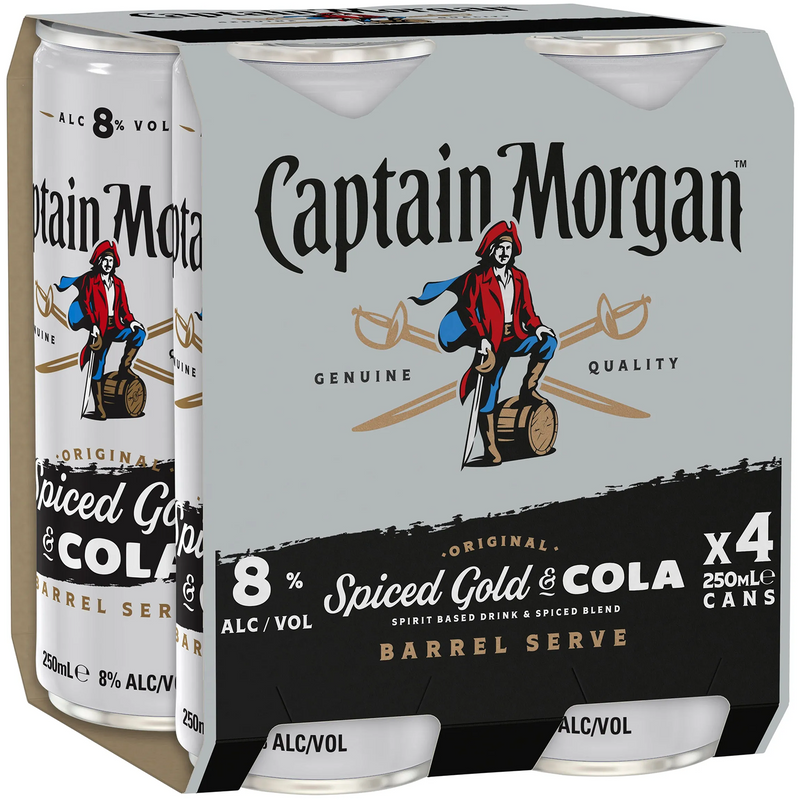 CAPTAIN MORGAN & COLA 8% CANS