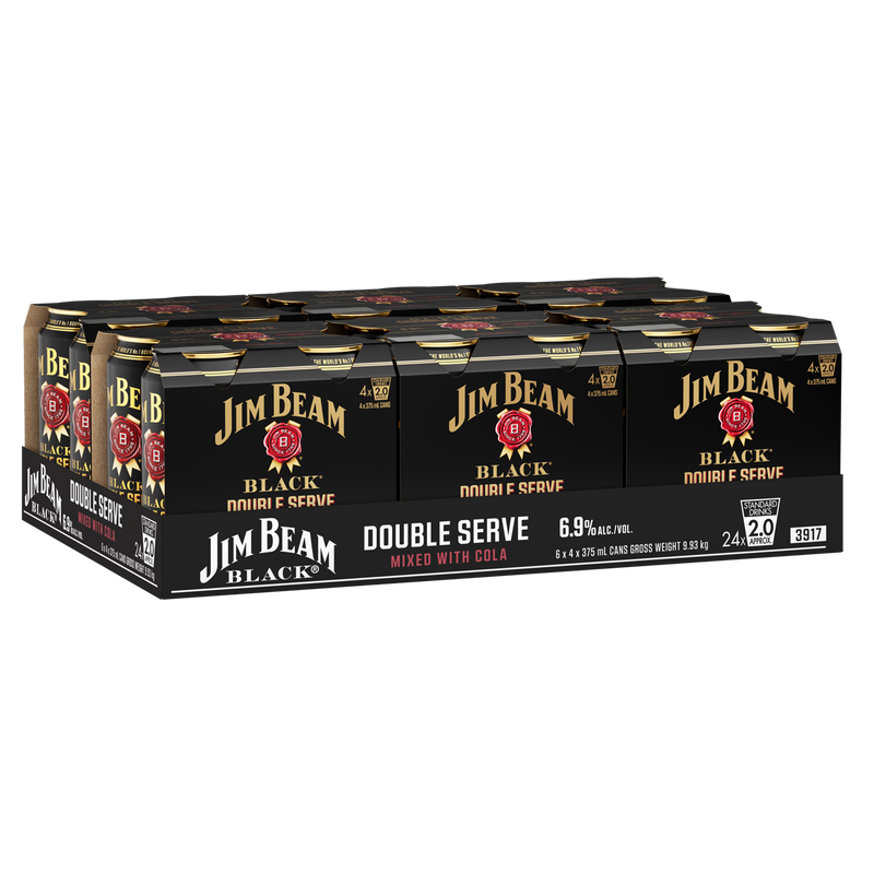 JIM BEAM BLACK & COLA DOUBLE SERVE CANS