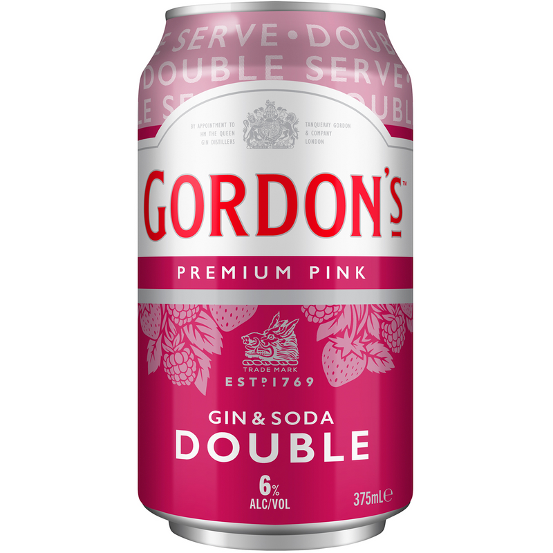 GORDONS PINK GIN & SODA DOUBLE 6% CANS