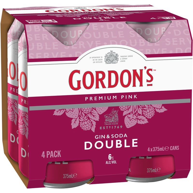 GORDONS PINK GIN & SODA DOUBLE 6% CANS