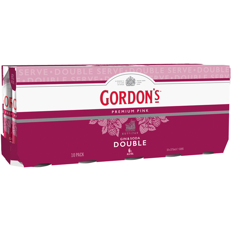 GORDONS PINK GIN & SODA DOUBLE 6% CANS