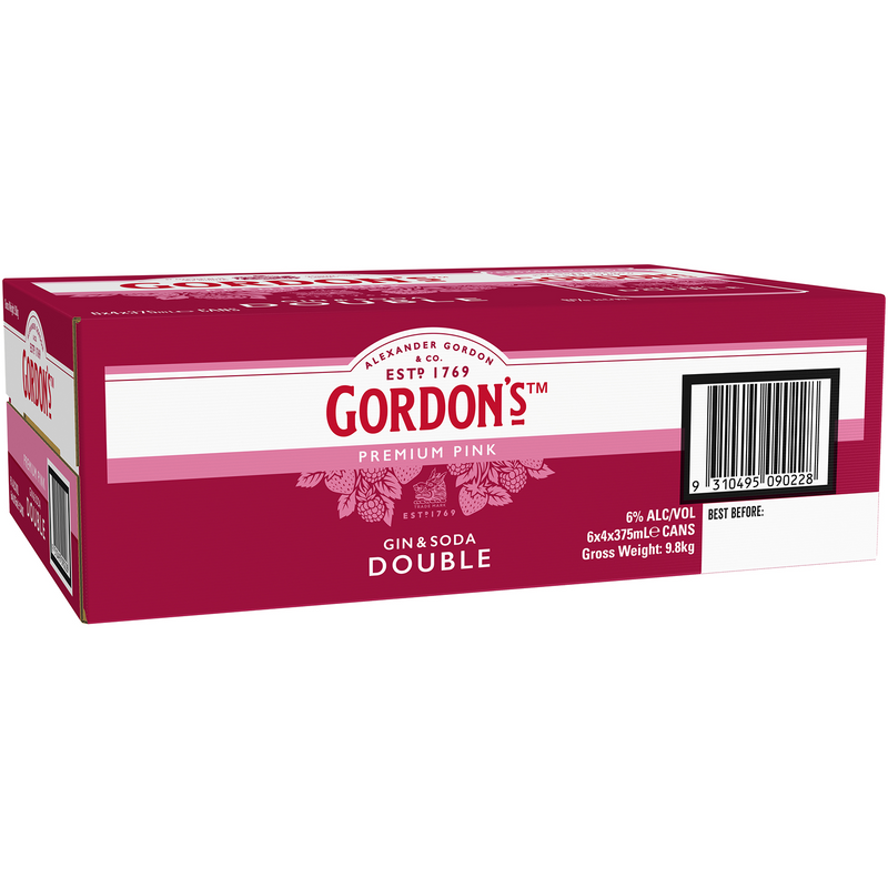 GORDONS PINK GIN & SODA DOUBLE 6% CANS