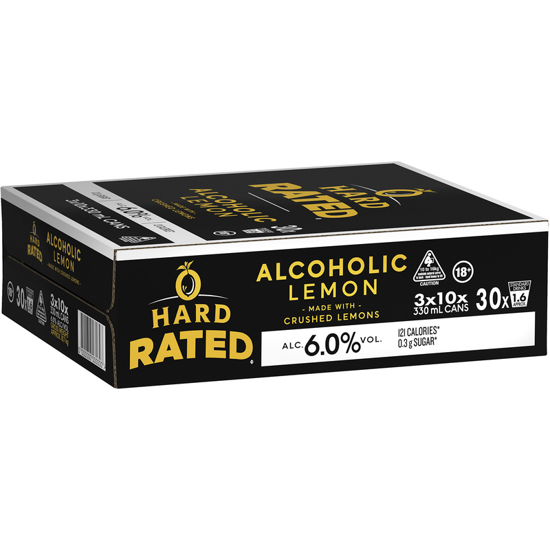 HARD RATED 6% ALCOHOLIC LEMON 10PK