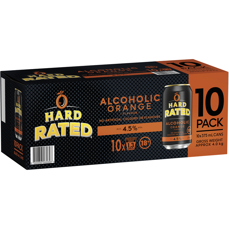HARD RATED ALCOHOLIC ORANGE 10PK
