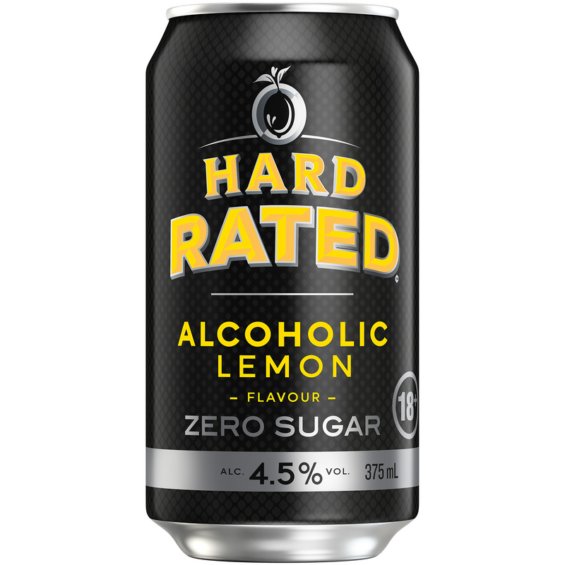 HARD RATED ALCOHOLIC LEMON ZERO SUGAR CANS
