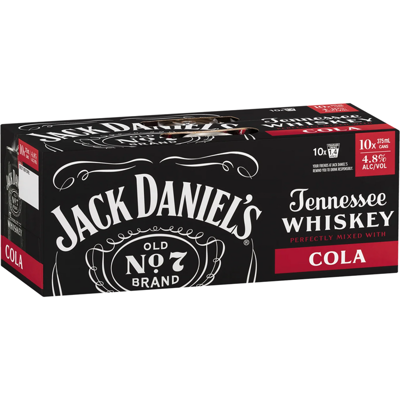 JACK DANIEL'S & COLA 10 PACK CANS